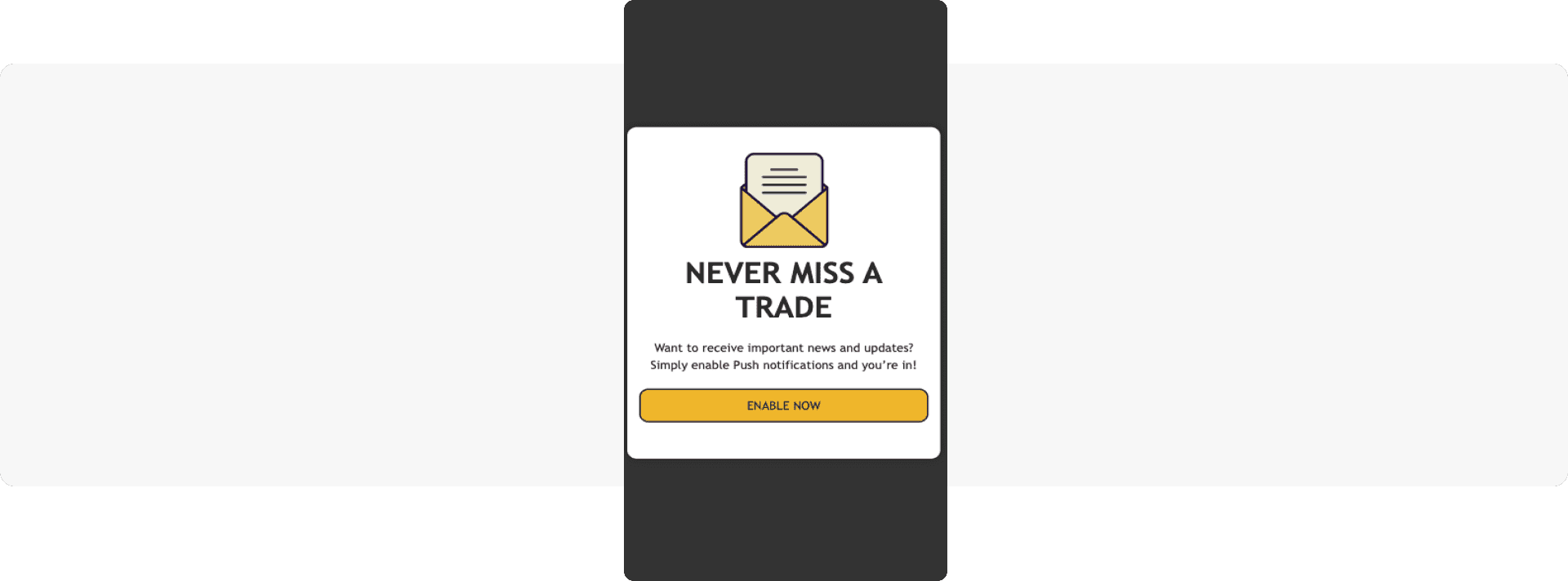 Opt-out recovery in-app message - AvaTrade