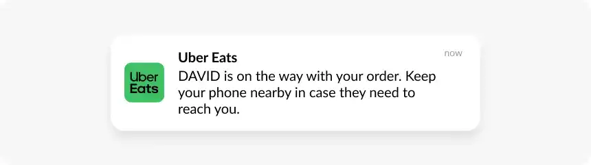 order delivery push notification examples